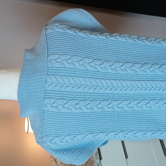Talbots Blue Cable Knit Sweater Sleeveless Size M - Picture 6 of 8